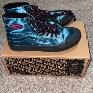 Vans Teal Velvet High-Top Sneakers
